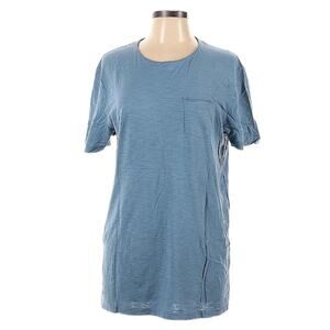 Zara Essentials T-Shirt‎ Slub Collection Short Sleeve Tunic Blue Women's Large